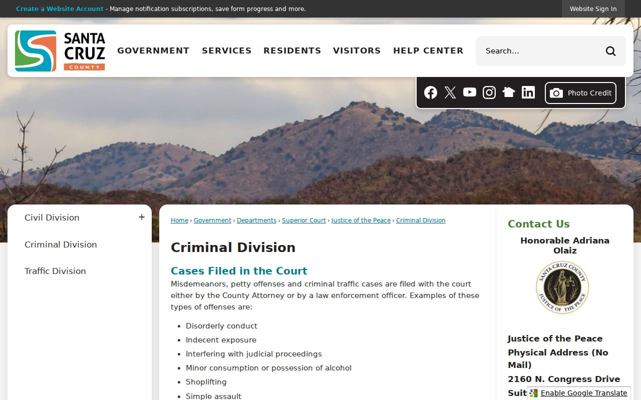 Santa Cruz County active warrant criminal process